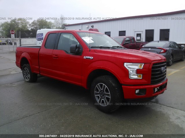 1FTFX1EF9FKE62742 - 2015 FORD F150 SUPER CAB RED photo 1