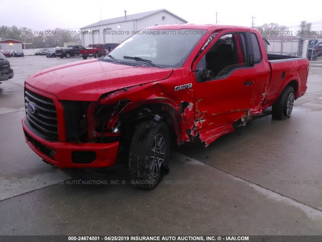 1FTFX1EF9FKE62742 - 2015 FORD F150 SUPER CAB RED photo 6