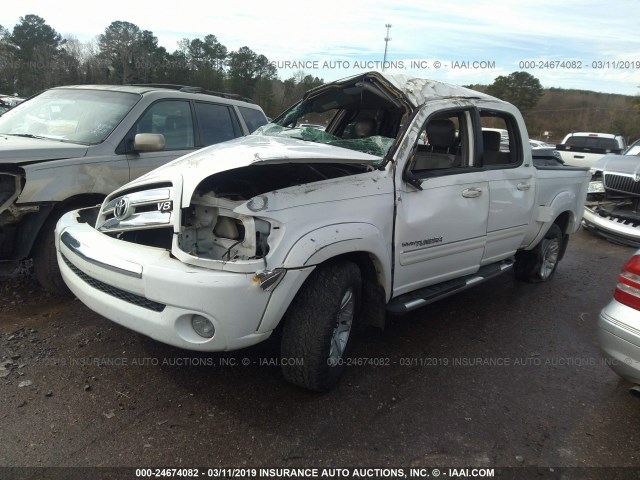 5TBET34176S559903 - 2006 TOYOTA TUNDRA DOUBLE CAB SR5 WHITE photo 2