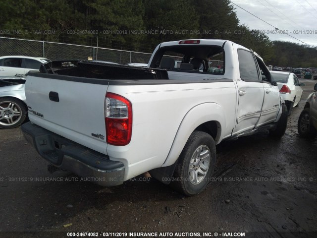 5TBET34176S559903 - 2006 TOYOTA TUNDRA DOUBLE CAB SR5 WHITE photo 4