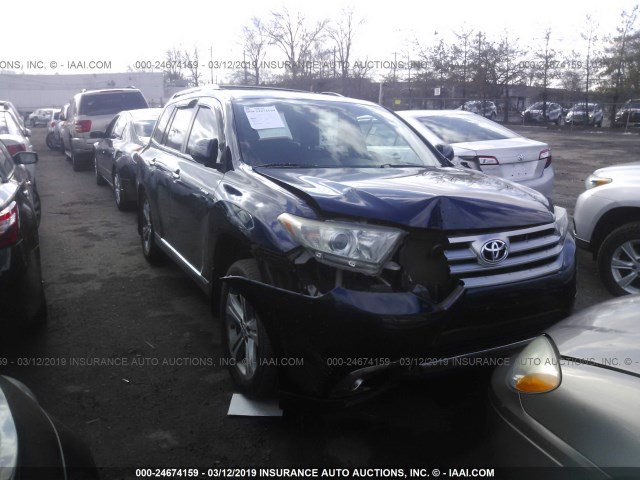 5TDYK3EH2BS039654 - 2011 TOYOTA HIGHLANDER LIMITED BLUE photo 1