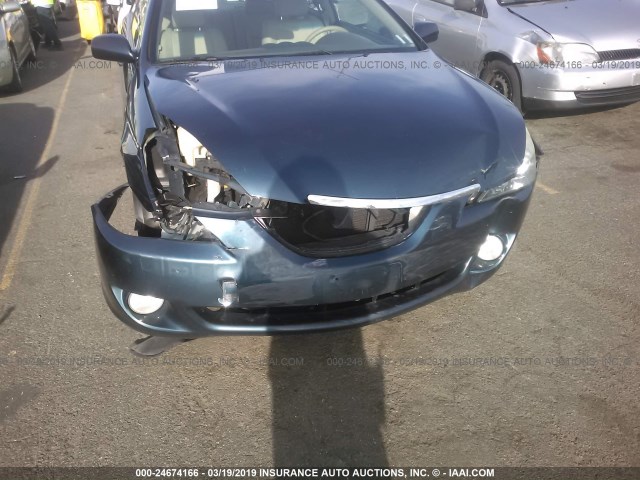 4T1CA30P06U104980 - 2006 TOYOTA CAMRY SOLARA SE/SLE BLUE photo 6
