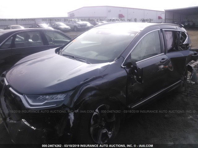 5J6RW2H93HL000776 - 2017 HONDA CR-V TOURING GRAY photo 2