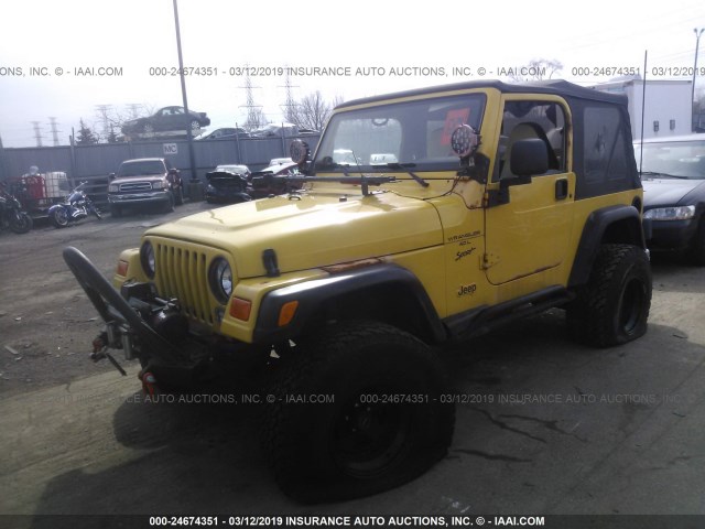 1J4FA49S8YP781530 - 2000 JEEP WRANGLER / TJ SPORT YELLOW photo 2