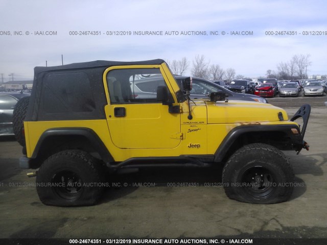 1J4FA49S8YP781530 - 2000 JEEP WRANGLER / TJ SPORT YELLOW photo 6