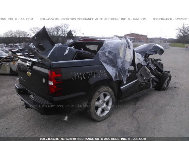 3GNTKGE72DG236437 - 2013 CHEVROLET AVALANCHE LTZ BLACK photo 4