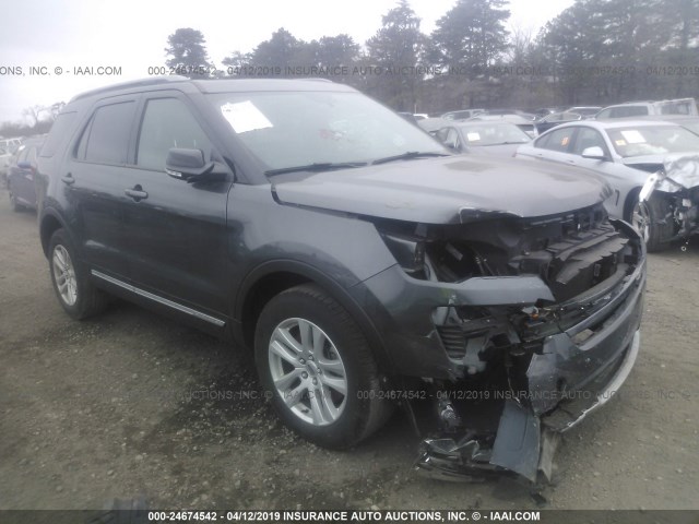 1FM5K8D82JGA33424 - 2018 FORD EXPLORER XLT GRAY photo 1