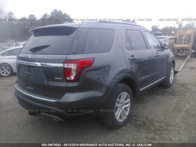 1FM5K8D82JGA33424 - 2018 FORD EXPLORER XLT GRAY photo 4