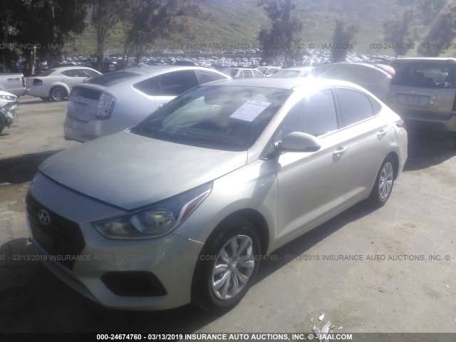 3KPC24A3XJE011541 - 2018 HYUNDAI ACCENT SEL TAN photo 2