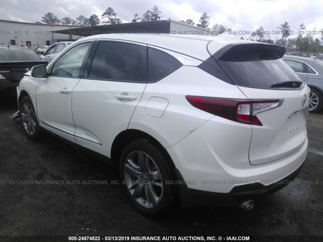 5J8TC2H74KL009823 - 2019 ACURA RDX WHITE photo 3