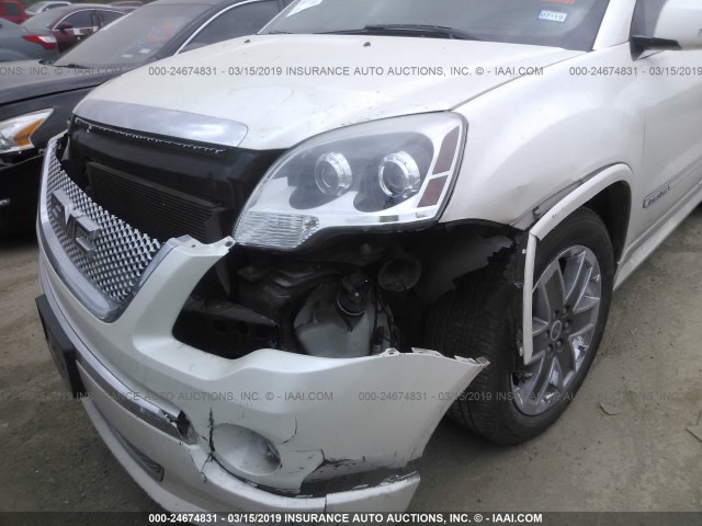 1GKKRTED2CJ205009 - 2012 GMC ACADIA DENALI WHITE photo 6