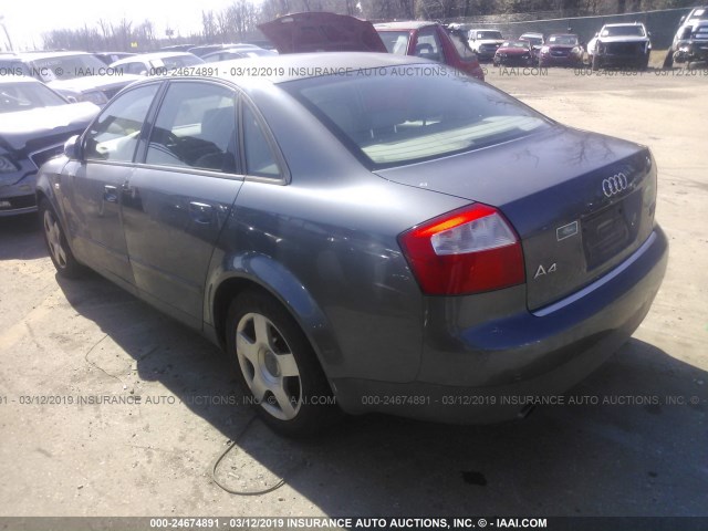 WAULC68E33A243417 - 2003 AUDI A4 1.8T QUATTRO GRAY photo 3