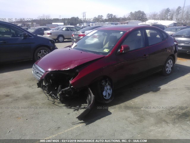 KMHDU46DX7U102105 - 2007 HYUNDAI ELANTRA GLS/SE/LIMITED RED photo 2