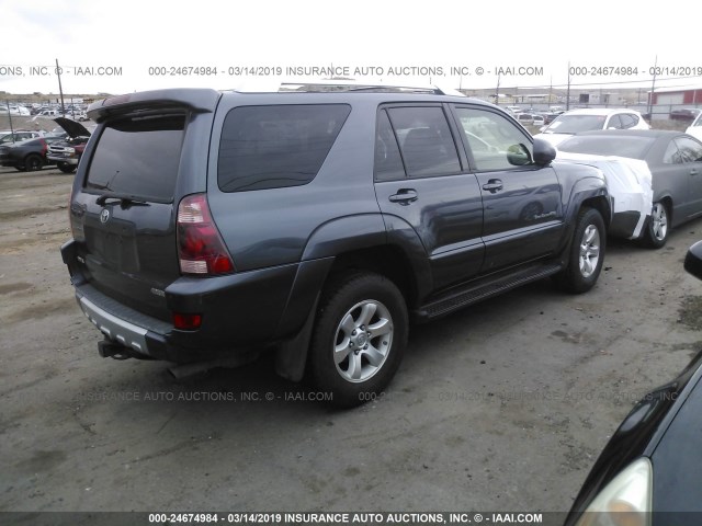 JTEBT14R948013623 - 2004 TOYOTA 4RUNNER SR5/SPORT GRAY photo 4