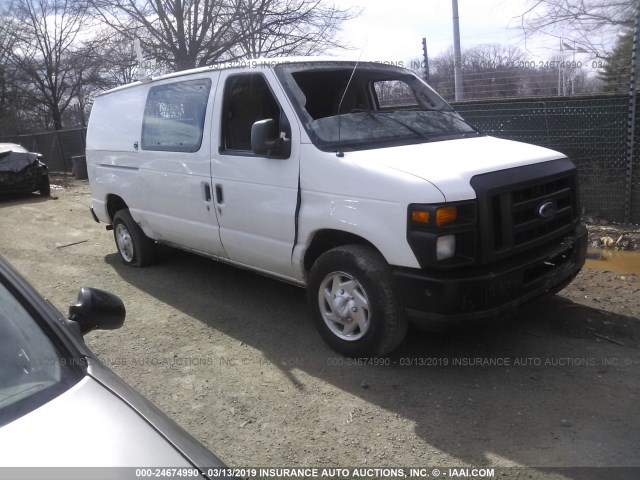 1FTNE1EW6BDA46406 - 2011 FORD ECONOLINE E150 VAN WHITE photo 1