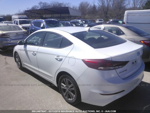 5NPD84LF9JH302943 - 2018 HYUNDAI ELANTRA SEL/VALUE/LIMITED WHITE photo 3