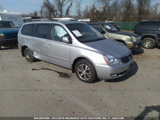 KNDMG4C72E6549801 - 2014 KIA SEDONA LX SILVER photo 1