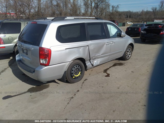 KNDMG4C72E6549801 - 2014 KIA SEDONA LX SILVER photo 4