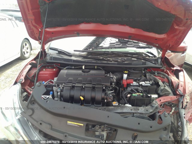 3N1AB7AP6HL680149 - 2017 NISSAN SENTRA S/SV/SR/SL წითელი ფოტო 10