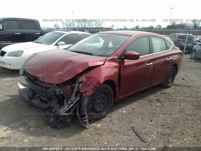 3N1AB7AP6HL680149 - 2017 NISSAN SENTRA S/SV/SR/SL წითელი ფოტო 2