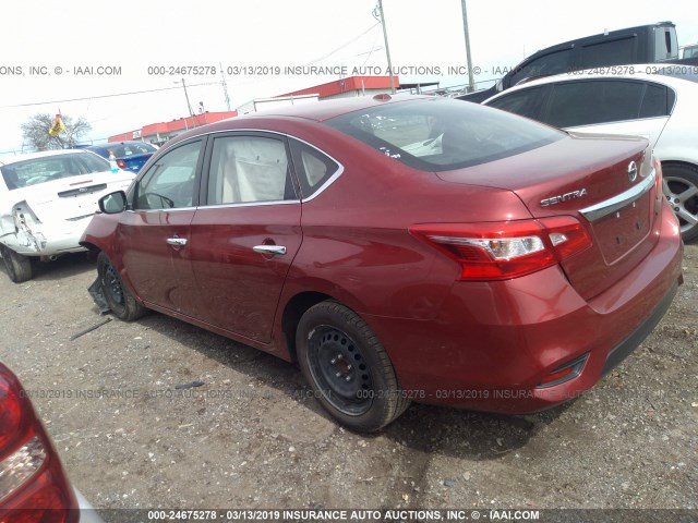3N1AB7AP6HL680149 - 2017 NISSAN SENTRA S/SV/SR/SL წითელი ფოტო 3