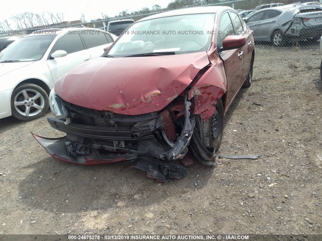 3N1AB7AP6HL680149 - 2017 NISSAN SENTRA S/SV/SR/SL წითელი ფოტო 6