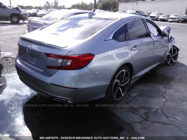 1HGCV1F36JA126012 - 2018 HONDA ACCORD SPORT SILVER photo 4