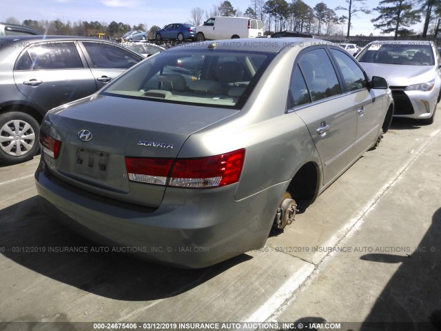 5NPEU46C78H325178 - 2008 HYUNDAI SONATA SE/LIMITED GREEN photo 4