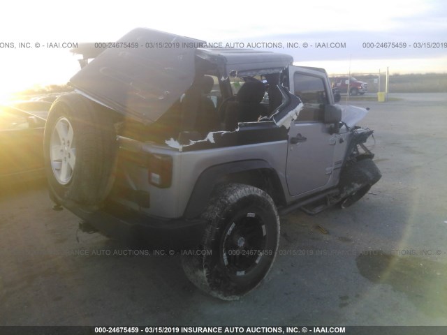 1C4AJWAG8DL665412 - 2013 JEEP WRANGLER SPORT SILVER photo 4