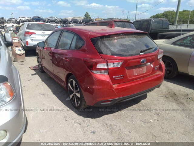 4S3GTAK63H3725020 - 2017 SUBARU IMPREZA SPORT RED photo 3