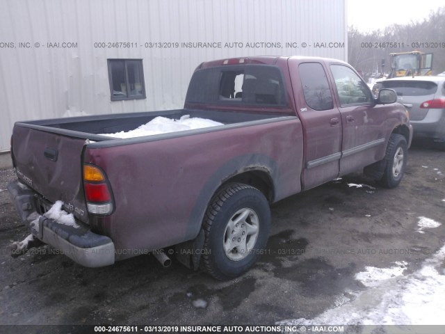 5TBBT441X3S357478 - 2003 TOYOTA TUNDRA ACCESS CAB SR5 MAROON photo 4