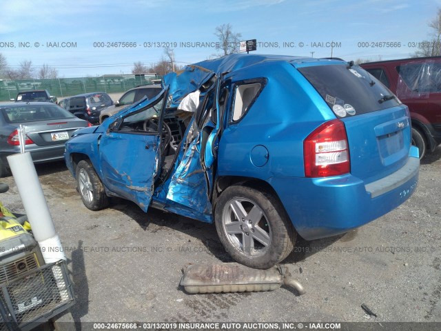 1J8FT47W08D795261 - 2008 JEEP COMPASS SPORT BLUE photo 3