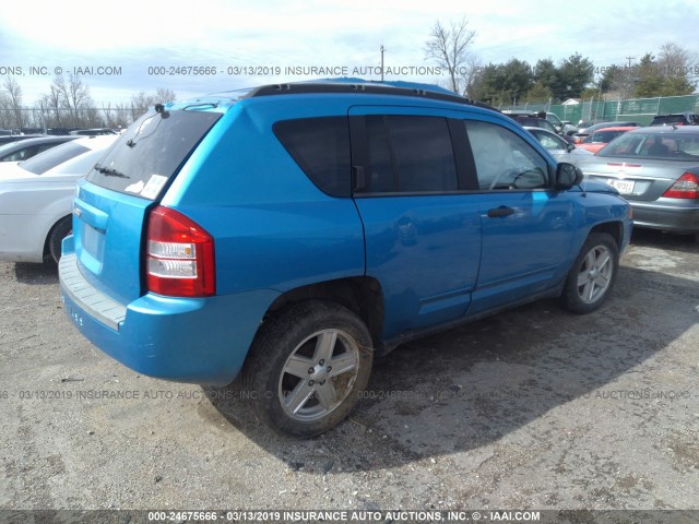 1J8FT47W08D795261 - 2008 JEEP COMPASS SPORT BLUE photo 4