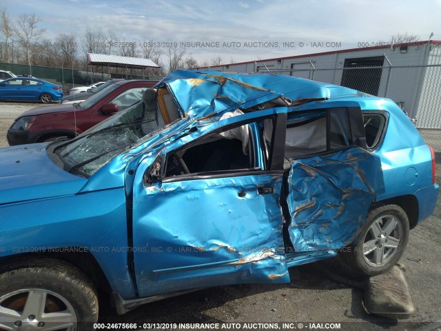 1J8FT47W08D795261 - 2008 JEEP COMPASS SPORT BLUE photo 6