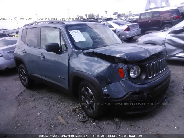 ZACCJAAB4HPE48571 - 2017 JEEP RENEGADE SPORT Light Blue photo 1