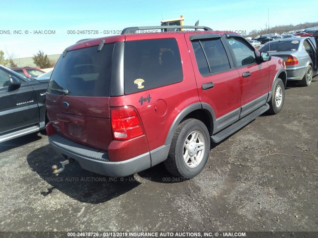 1FMZU73K33ZA03357 - 2003 FORD EXPLORER XLT/XLT SPORT/NBX Կարմիր լուսանկար 4