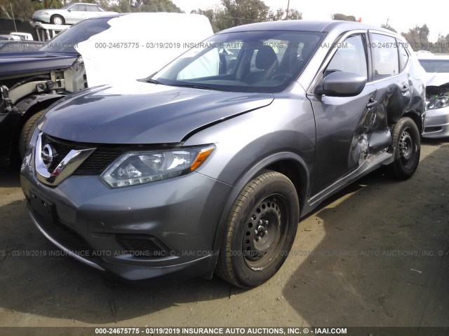 KNMAT2MV6GP681649 - 2016 NISSAN ROGUE S/SL/SV GRAY photo 2