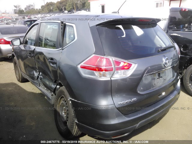 KNMAT2MV6GP681649 - 2016 NISSAN ROGUE S/SL/SV GRAY photo 3