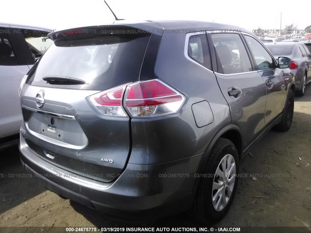 KNMAT2MV6GP681649 - 2016 NISSAN ROGUE S/SL/SV GRAY photo 4