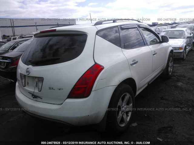 JN8AZ08W03W215564 - 2003 NISSAN MURANO SL/SE WHITE photo 4