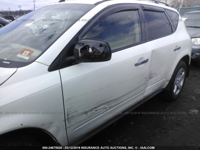 JN8AZ08W03W215564 - 2003 NISSAN MURANO SL/SE WHITE photo 6