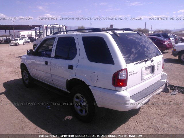 4S2CK58W524327491 - 2002 ISUZU RODEO S/LS/LSE WHITE photo 3