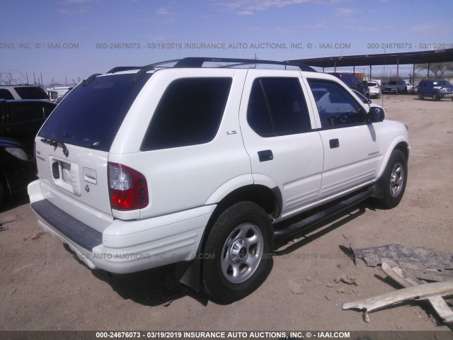 4S2CK58W524327491 - 2002 ISUZU RODEO S/LS/LSE WHITE photo 4