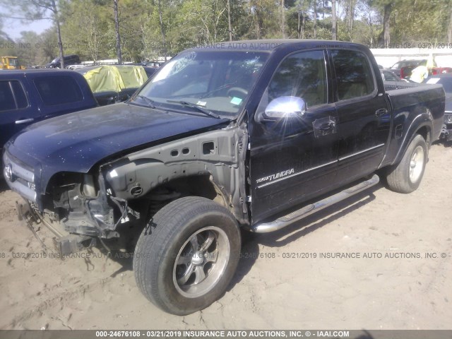 5TBDT44126S528981 - 2006 TOYOTA TUNDRA DOUBLE CAB SR5 BLACK photo 2