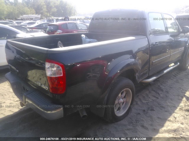5TBDT44126S528981 - 2006 TOYOTA TUNDRA DOUBLE CAB SR5 BLACK photo 4