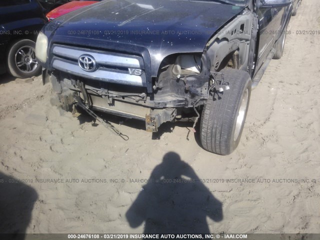 5TBDT44126S528981 - 2006 TOYOTA TUNDRA DOUBLE CAB SR5 BLACK photo 6