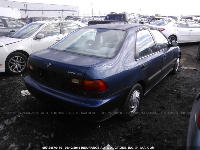 1HGEG864XRL037046 - 1994 HONDA CIVIC DX/LX/SE BLUE photo 4