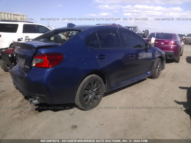 JF1VA1D67F8816582 - 2015 SUBARU WRX PREMIUM BLUE photo 4