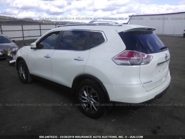 5N1AT2MV4FC900920 - 2015 NISSAN ROGUE S/SL/SV WHITE photo 3