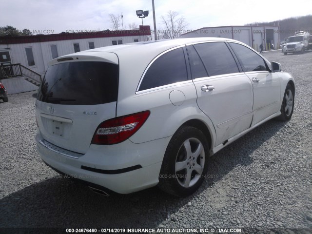 4JGCB6FE7BA113675 - 2011 MERCEDES-BENZ R 350 4MATIC WHITE photo 4